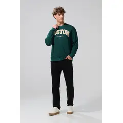 KOAJ - Jean bota recta straight leg negro tiro bajo con cremal Hombre