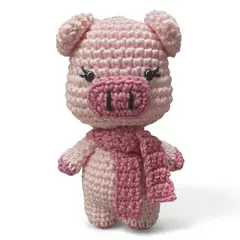 VANIDADES COLLECTIONS - Peluche Cerdito Amigurumi Cerdito Bufanda Tejido A Mano