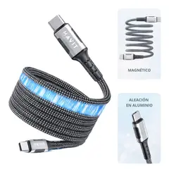HAVIT - Cable de Datos y Carga Rápida Magnético USB-C / PD 60W Diseño Trenzado Negro