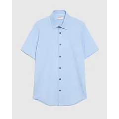 PATPRIMO - Camisa Para Hombre Manga Corta Con Bolsillo Cuello C Color Azul Marca #44012578