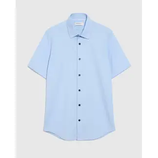 PATPRIMO - Camisa Para Hombre Manga Corta Con Bolsillo Cuello C Color Azul Marca #44012578