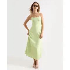 SEVEN SEVEN - Vestido Largo Con Cargaderas Para Mujer Verde