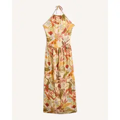 SEVEN SEVEN - Vestido Halter Estampado Tropical Para Mujer Naranja
