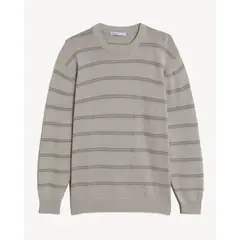 SEVEN SEVEN - Buzo Rayado Relaxed Para Hombre Café