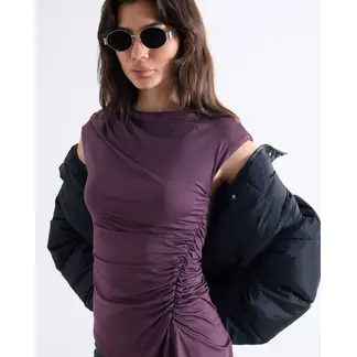 SEVEN SEVEN - Camiseta Con Drapeado Lateral Para Mujer Morado