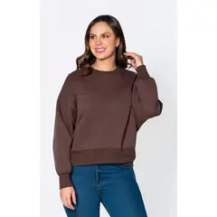 LEC LEE - Buzo Oversize Cuello Redondo para Mujer RosaS
