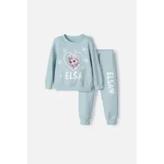 DISNEY - Conjunto de Frozen con pantalón largo verde para niña 2T a 5T