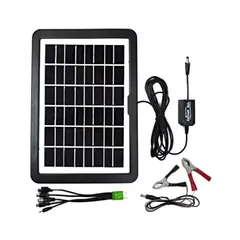 GENERICO - Panel Solar Portátil Monocristalino CCLamp 15W 12V Carga USB Negro
