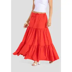 MARKETING PERSONAL - Falda Larga Mujer Rojo Mp 113478