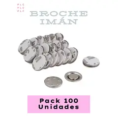 GENERICO - Broche Imán Redondo 17 mm - con Adhesivo 3M - Pack 100 Unidades - Fuerte sujeción y adherencia.