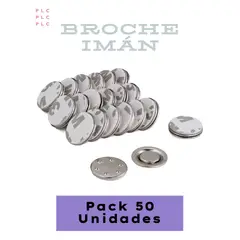 GENERICO - Broche Imán Redondo 17 mm - con Adhesivo 3M - Pack 50 Unidades - Fuerte sujeción y adherencia.