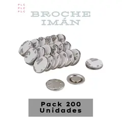 GENERICO - Broche Imán Redondo 17 mm - con Adhesivo 3M - Pack 200 Unidades - Fuerte sujeción y adherencia.