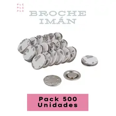 GENERICO - Broche Imán Redondo 17 mm - con Adhesivo 3M - Pack 500 Unidades - Fuerte sujeción y adherencia.