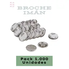 GENERICO - Broche Imán Redondo 17 mm - con Adhesivo 3M - Pack 1.000 Unidades - Fuerte sujeción y adherencia.