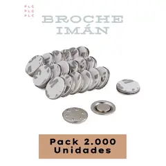 GENERICO - Broche Imán Redondo 17 mm - con Adhesivo 3M - Pack 2.000 Unidades - Fuerte sujeción y adherencia.