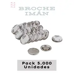GENERICO - Broche Imán Redondo 17 mm - con Adhesivo 3M - Pack 5.000 Unidades - Fuerte sujeción y adherencia.
