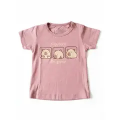 BIGBOYS - Camiseta Capybara Rosa Oscuro Bebe Niña 18 a 24 Meses