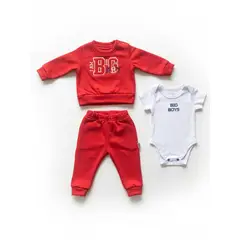 BIGBOYS - Conjunto Sudadera Rojo Bebe Niño