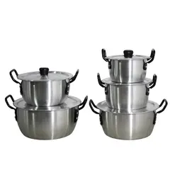 GENERICO - JUEGO DE OLLAS 12-20 X5 NEGRA