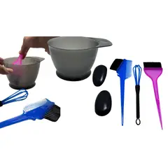 MAZUGI - Kit De Brochas Para Teñir Cabello Mixer Peine Cuencos Orejas Multicolor