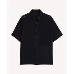 SEVEN SEVEN - Camisa Para Hombre Manga Corta Con Bolsillo Cuello C Color Negro Marca #45012242