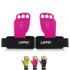 LAVEF - Calleras de Carnaza 3 Dedos para Gimnasio y Crossfit - Fucsia - M