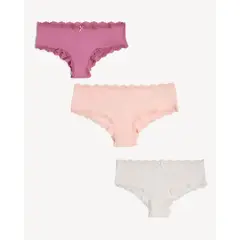 SEVEN SEVEN - Pack X 3 Panty Hipster En Encaje X3 Para Mujer Lila