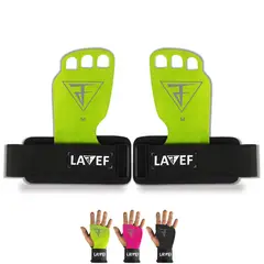 LAVEF - Calleras de Carnaza 3 Dedos para Gimnasio y Crossfit - Verde - M