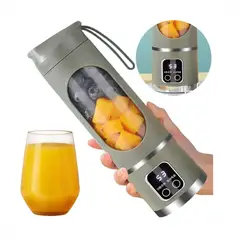 GENERICO - Licuadora Portatil Recargable por Usb 450 Ml con Pantalla Led