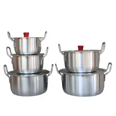 GENERICO - JUEGO DE OLLAS X5 GRIS