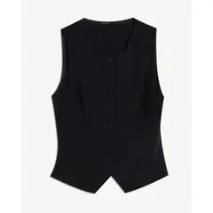 SEVEN SEVEN - Chaleco Sastre Con Botones Para Mujer Negro