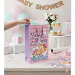 INFANTILES CAJUROMIX - Bolsa De Regalo Baby Shower Pack X6 Rosa