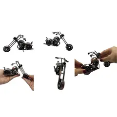 MAZUGI - Moto metálica de colección color bronce estilo clásico retro