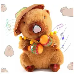 GENERICO - Capibara de Peluche Interactivo con Movimiento Sonido y Maracas
