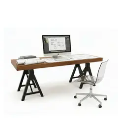 22 GRADOS DECORACION - Escritorio Danielle en Madera Y Metal 180cm x 100cm