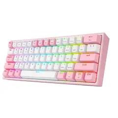 REDRAGON - Teclado Mecánico Mini 60% FIZZ PRO K616 Blanco Rosa