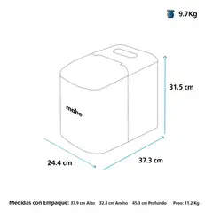 MABE - Maquina de Hielo 12 Kilos Modelo ICMK12X0