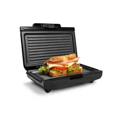 HOME ELEMENTS - Sanduchera Dos Puestos Platos Grill Negro HESMG155N