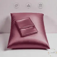 GENERICO - Funda de Almohada de Satín Antifrizz Premium para Cuidado del Cabello y la Piel Tono Oro Rosa