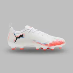 PUMA - Guayos Niño Future 8 Play FG/AG - Blanco - Fútbol - Césped natural y césped artificial