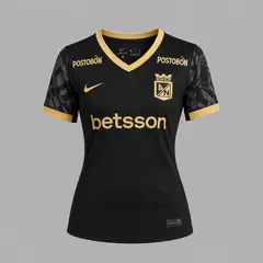 NIKE - Camiseta Mujer Atlético Nacional 2da 2025-Negro-Dorado