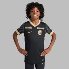 NIKE - Camiseta Kids Atlético Nacional 2da 2025-Negro-Dorado