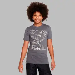 NIKE - Camiseta Kids Paris Saint-Germain U Ss Air - Gris