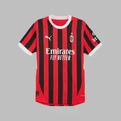 PUMA - Camiseta Hombre Local del AC Milan 24/25- Rojo-Negro