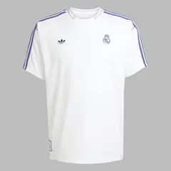 ADIDAS ORIGINALS - Camiseta Unisex Real Madrid Terrace Icons - Blanco - Fútbol - Uso casual y entrenamiento