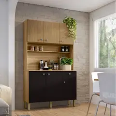 GENERICO - Alacena Multiusos para Cocina Style Negra Elegante