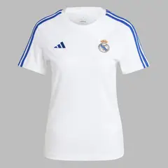 ADIDAS - Camiseta Performance Mujer Polo 3 Tiras Real Madrid - Blanco - Azul - Fútbol - Uso casual y entrenamiento