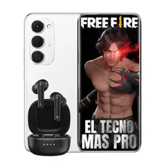 TECNO MOBILE - Celular Tecno Spark 40 Pro+ 8GB Ram 256GB Blanco + Audifonos Genius