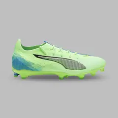 PUMA - Guayos Hombre Ultra 5 Pro FG/AG - Verde - Azul - Fútbol - Césped natural y césped artificial