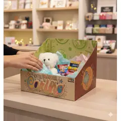 INFANTILES CAJUROMIX - Caja De Regalo Tipo Ancheta Mediana Pack X6 Cariño
